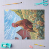 Rooster auf einer Entfärbungsseite für Sonnenblume Seidenpapier (Basteln)