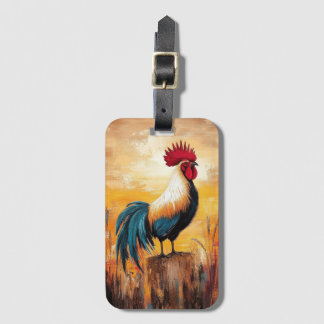 Rooster auf einer Post-Oil-Malerei Gepäckanhänger