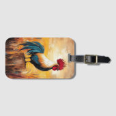 Rooster auf einer Post-Oil-Malerei Gepäckanhänger (Vorderseite (Horizontal))