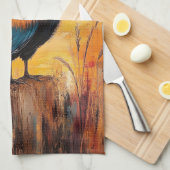 Rooster auf einer Post-Oil-Malerei Geschirrtuch (Viertel Falte)