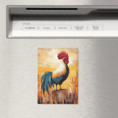 Rooster auf einer Post-Oil-Malerei Magnet (In Situ (Geschirrspüler))