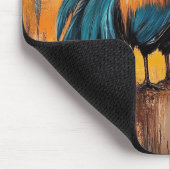 Rooster auf einer Post-Oil-Malerei Mousepad (Ecke)