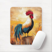 Rooster auf einer Post-Oil-Malerei Mousepad (Mit Mouse)