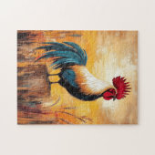 Rooster auf einer Post-Oil-Malerei Puzzle (Horizontal)