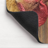 Rooster auf Stallholz Mousepad (Ecke)