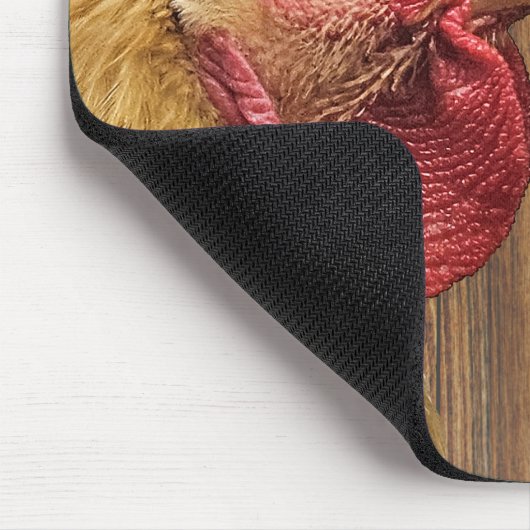 Rooster auf Stallholz Mousepad (Ecke)