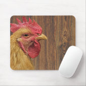 Rooster auf Stallholz Mousepad (Mit Mouse)