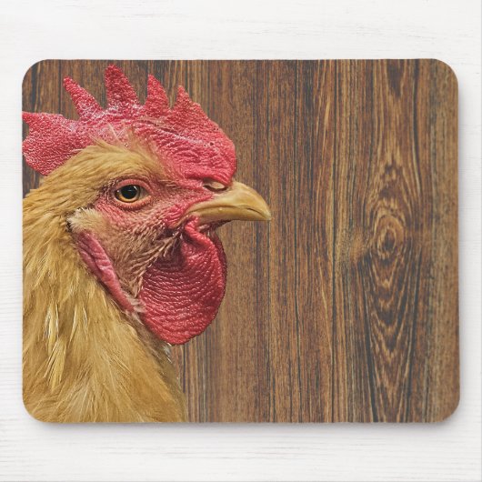 Rooster auf Stallholz Mousepad (Vorne)