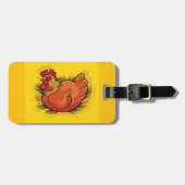 Rooster auf Stroh Gepäckanhänger (Vorderseite horizontal)