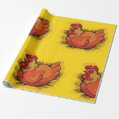 Rooster auf Stroh Geschenkpapier (Ungerollt)