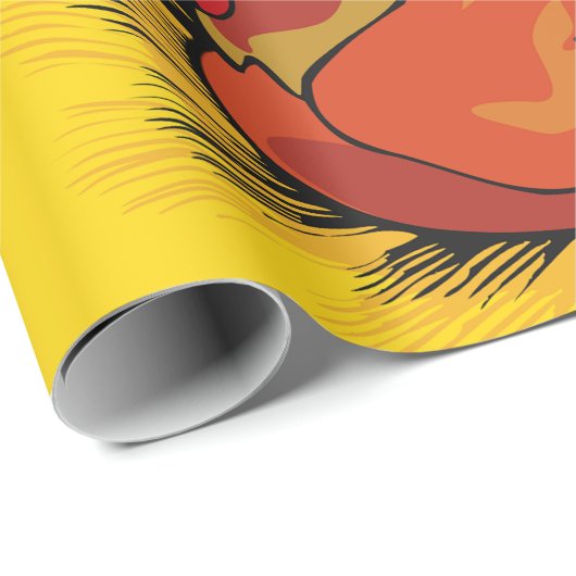 Rooster auf Stroh Geschenkpapier (Rolleneckpunkt)