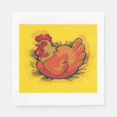 Rooster auf Stroh Serviette (Vorderseite)
