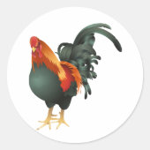 Rooster-Aufkleber Runder Aufkleber (Vorderseite)
