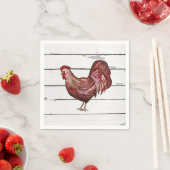 Rooster Barnyard Partys Farmhouse Style Serviette (Beispiel)