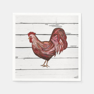 Rooster Barnyard Partys Farmhouse Style Serviette