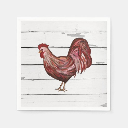 Rooster Barnyard Partys Farmhouse Style Serviette (Vorderseite)