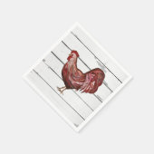Rooster Barnyard Partys Farmhouse Style Serviette (Ecke)