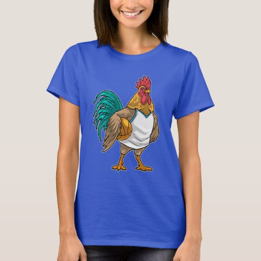 Rooster Basketball player Basketball Sports T-Shirt (Vorderseite)
