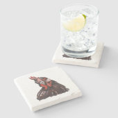 Rooster Bauernhof Malerei Marmor Stone Untersetzer (Seitenansicht)