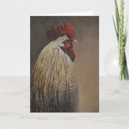 Rooster Bird Art Grußkarte Karte (Vorderseite)