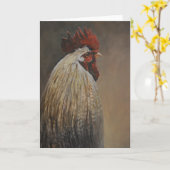 Rooster Bird Art Grußkarte Karte (Gelbe Blume)