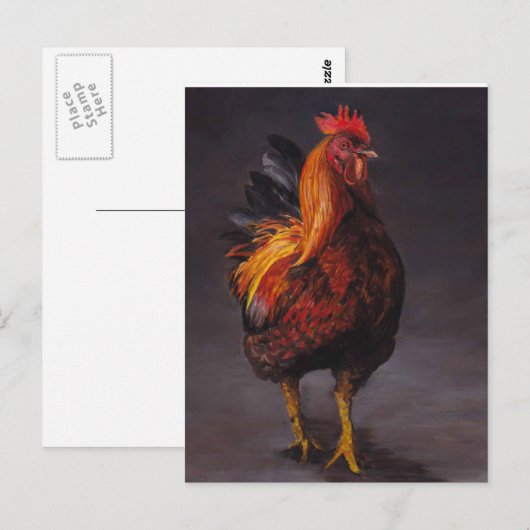 Rooster Bird Art Postkarte (Vorne/Hinten)