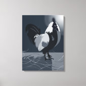 Rooster Bird Country Animal Midnight Blue Kitchen Leinwanddruck (Vorderseite)