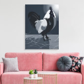 Rooster Bird Country Animal Midnight Blue Kitchen Leinwanddruck (Insitu (Wohnzimmer))