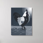 Rooster Bird Country Animal Midnight Blue Kitchen Leinwanddruck (Vorderseite)