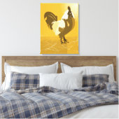 Rooster Bird Country Animal Yellow Family Zuhause Leinwanddruck (Insitu (Schlafzimmer))