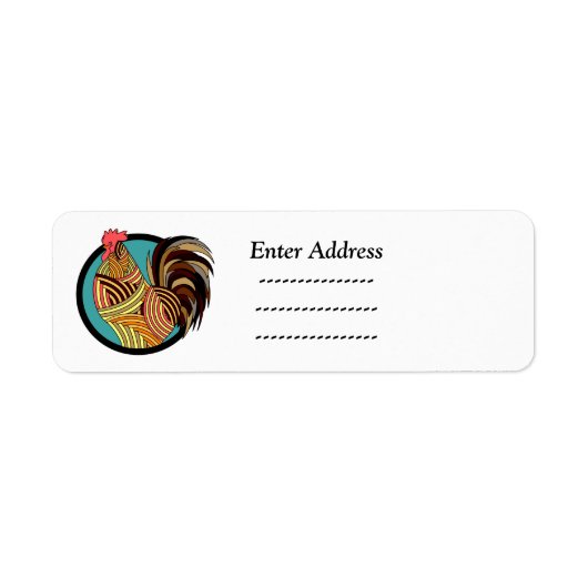 Rooster Bird Custom-Adressetikett (Vorne)