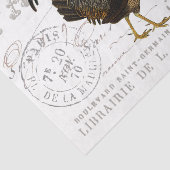 Rooster Bird Farmhouse Französisch Script Decoupag Seidenpapier (Ausschnitt)