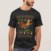 Rooster Bird Lighting Santa Rooster Ugly T-Shirt (Vorderseite)