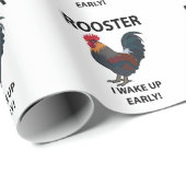 Rooster Bird Weckte ich auf Early Funny Rooster Geschenkpapier (Rolleneckpunkt)