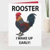 Rooster Bird Weckte ich auf Early Funny Rooster Karte (Vorderseite)