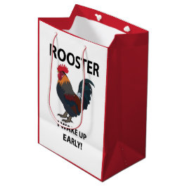 Rooster Bird Weckte ich auf Early Funny Rooster Mittlere Geschenktüte