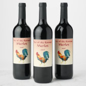 Rooster Bird Wine Label Weinetikett (Flaschen)