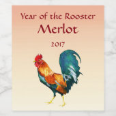 Rooster Bird Wine Label Weinetikett (Einzelnes Label)