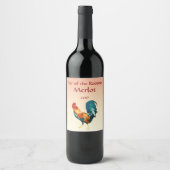 Rooster Bird Wine Label Weinetikett (Vorderseite)