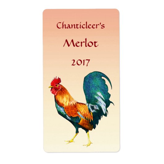 Rooster Bird Wine Labels (Vorne)