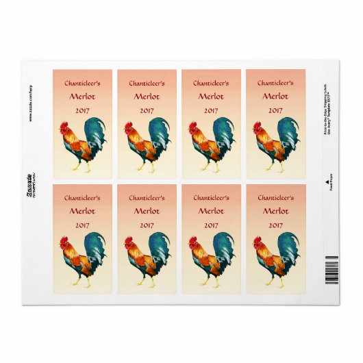 Rooster Bird Wine Labels (Vorne)