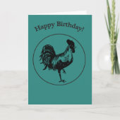 Rooster Birthday Card Karte (Vorderseite)