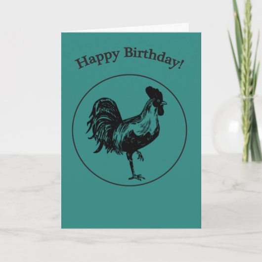 Rooster Birthday Card Karte (Vorderseite)