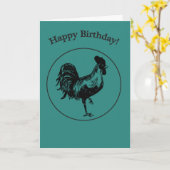 Rooster Birthday Card Karte (Gelbe Blume)
