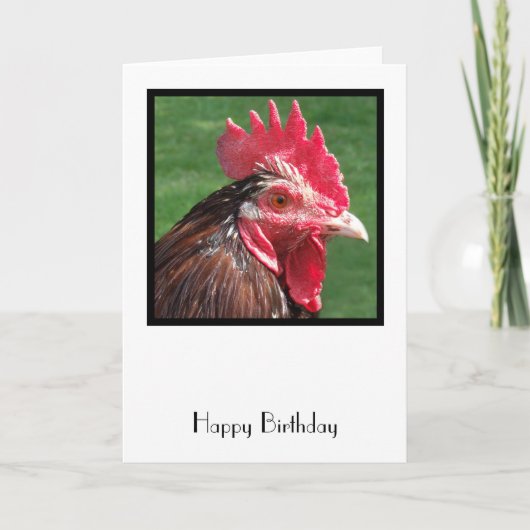 Rooster Birthday Card Karte (Vorderseite)