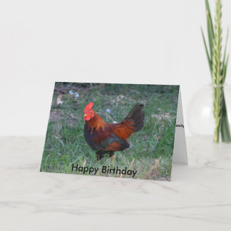 Rooster Birthday Card Karte