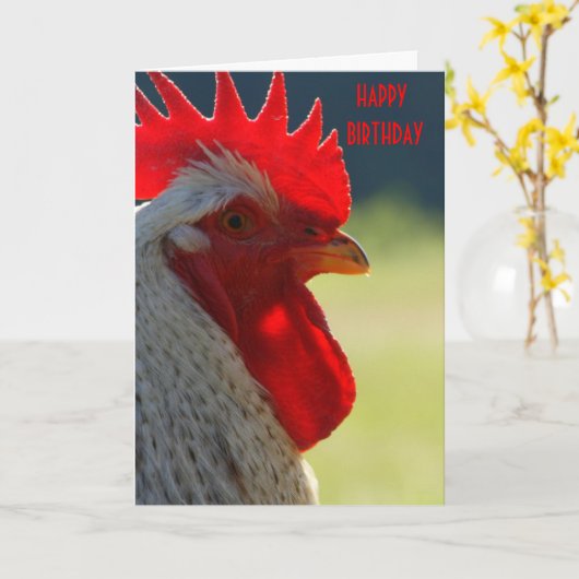 Rooster Birthday Card Karte (Gelbe Blume)