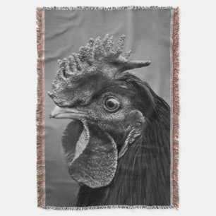 Rooster Black and White Decke
