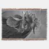 Rooster Black and White Decke (Vorderseite)