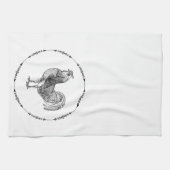 Rooster Black and White Geschirrtuch (Horizontal)